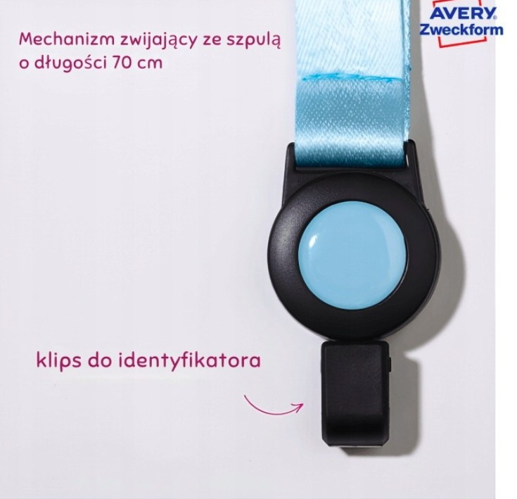 Smycz z holderem na kartę pastelowy niebieski R4828AB-1R Avery